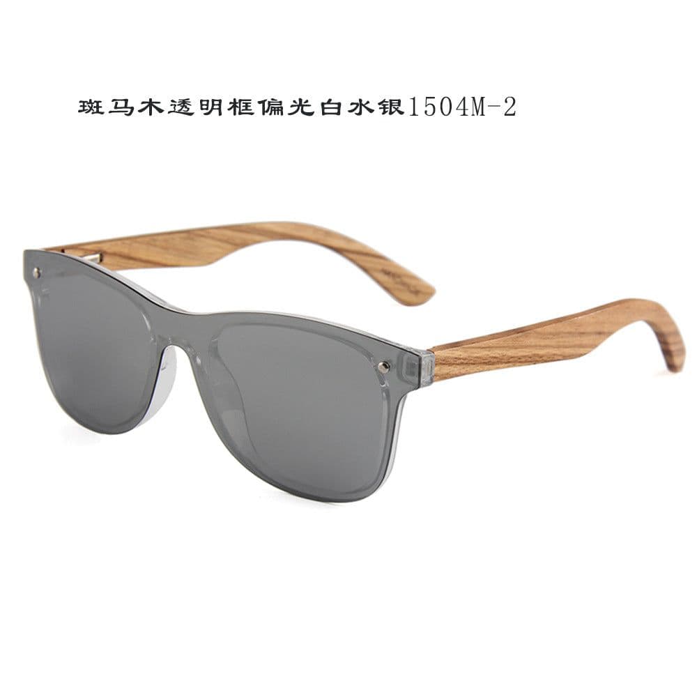 image-Cross-border new style one-piece mirror, bamboo and wood glasses, polarized wood sunglasses, colorful male sunglasses