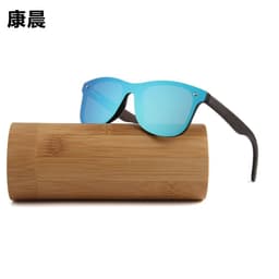 image-Cross-border new style one-piece mirror, bamboo and wood glasses, polarized wood sunglasses, colorful male sunglasses