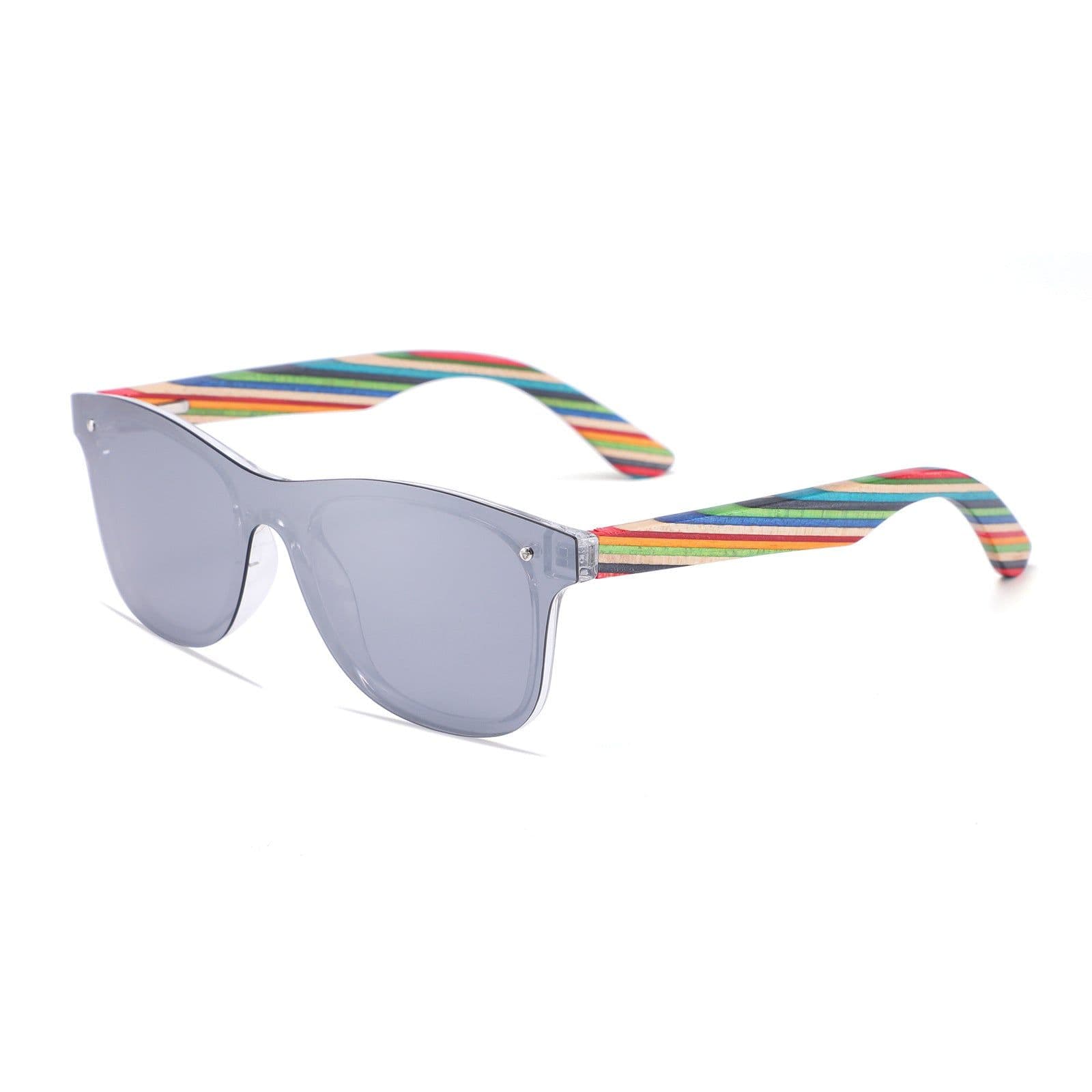 image-Cross-border new style one-piece mirror, bamboo and wood glasses, polarized wood sunglasses, colorful male sunglasses