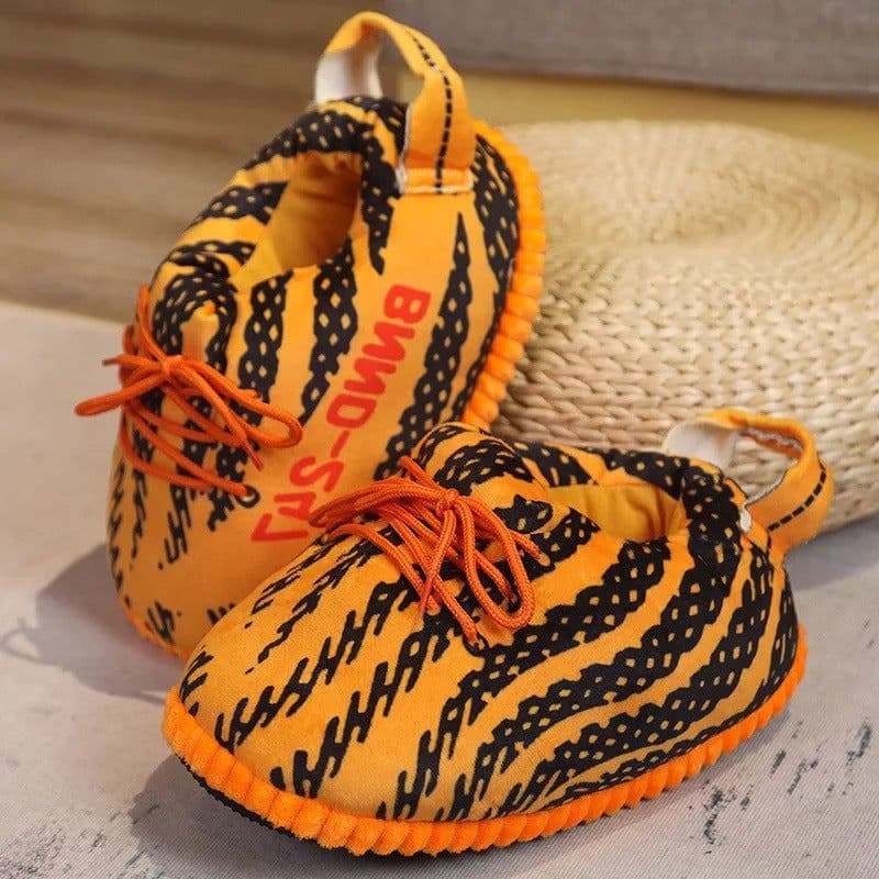 image-Winter cartoon home plus velvet warm coconut cotton shoes funny a cone big cotton shoes rainbow lovers bread fat shoes