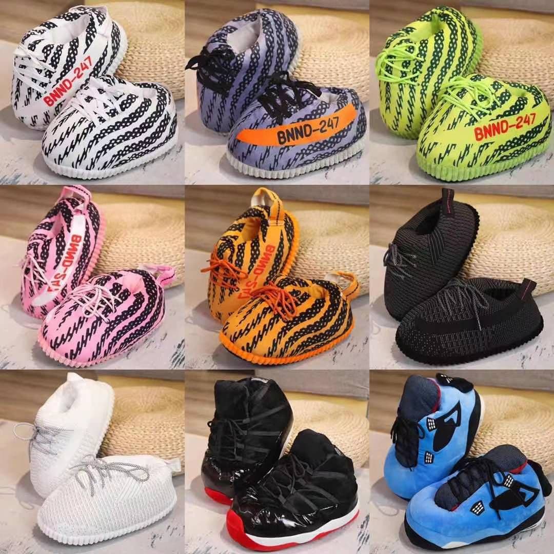 image-Winter cartoon home plus velvet warm coconut cotton shoes funny a cone big cotton shoes rainbow lovers bread fat shoes