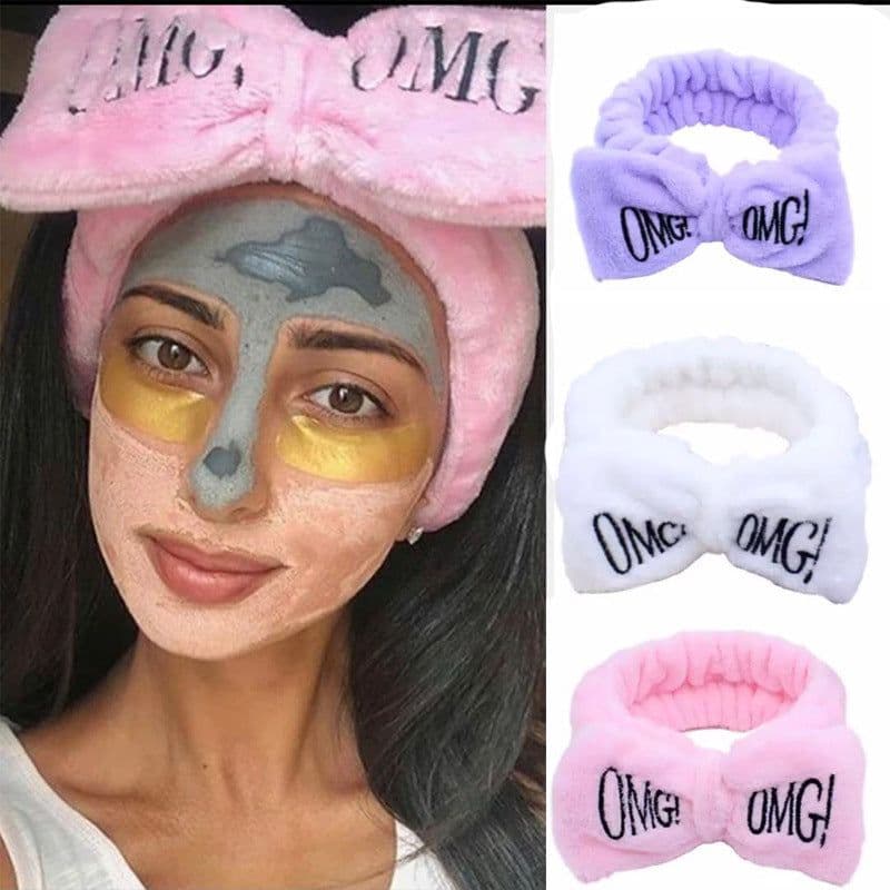 image-Cross-border explosion models Korean version of OMG headband hairband ladies wide-brimmed elastic face wash makeup headband bow tie headband