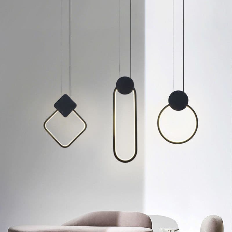 image-Nordic geometric bedside small chandelier restaurant milk tea shop window exhibition hall personality creative LED decoration ins bedroom lamp
