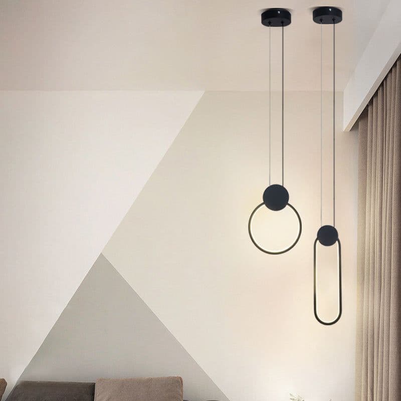 image-Nordic geometric bedside small chandelier restaurant milk tea shop window exhibition hall personality creative LED decoration ins bedroom lamp