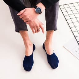 image-2020 spring and summer sports solid color men's socks, cotton boat socks, silicone non-slip shallow mouth invisible socks wholesale