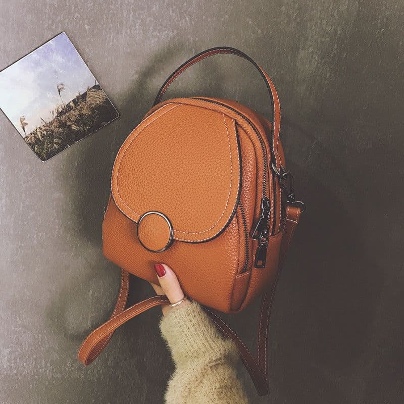 image-Backpack female 2019 new Korean version of Harajuku student small school bag shoulder messenger bag mini backpack travel bag