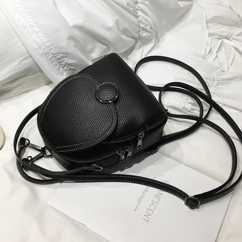 image-Backpack female 2019 new Korean version of Harajuku student small school bag shoulder messenger bag mini backpack travel bag