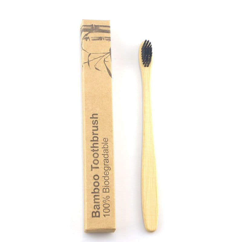 image-Bamboo Toothbrush Set Eco-friendly Bamboo Toothbrush Small Head Soft Hair Adult Bamboo Charcoal Toothbrush