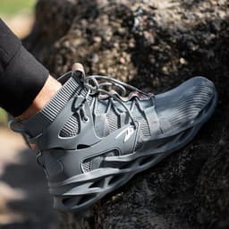image-Cross-border labor insurance shoes men's fall/winter breathable anti-smashing steel toe cap work shoes protective shoes breathable high-top