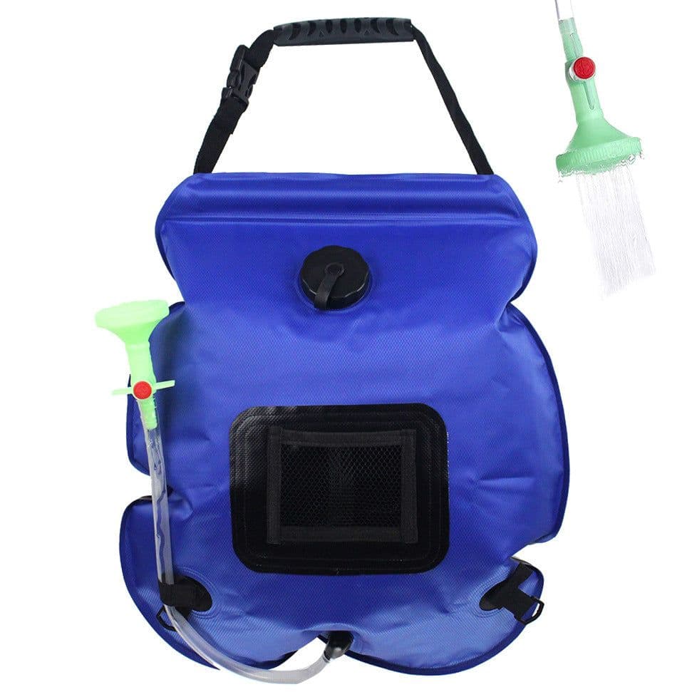 image-Outdoor solar shower shower bag camping bath water storage bag PVC portable shower bag water bag 20L