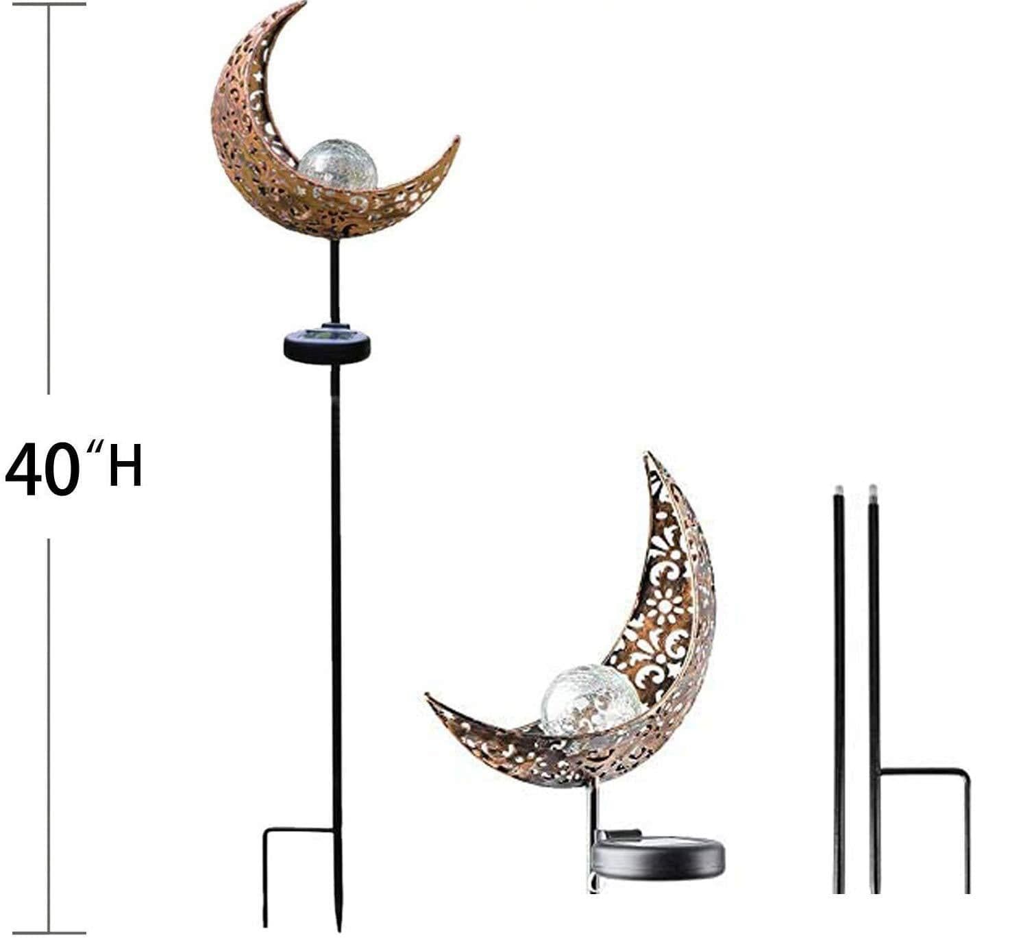image-Solar flame light garden outdoor waterproof ground plug light wrought iron moon decorative light garden landscape lawn light