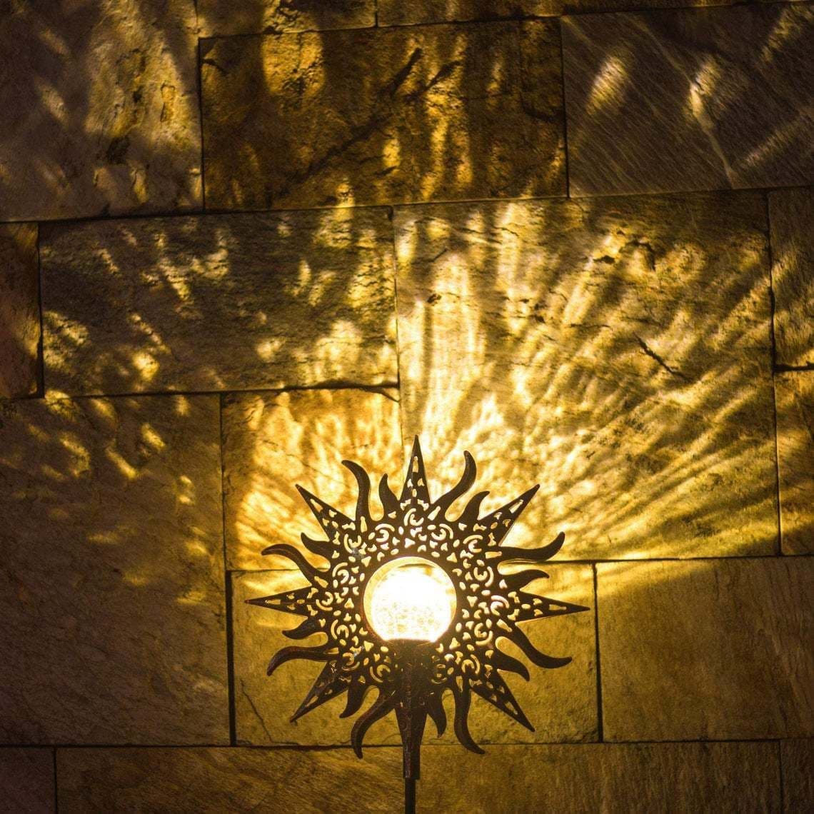 image-Solar flame light garden outdoor waterproof ground plug light wrought iron moon decorative light garden landscape lawn light