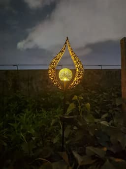 image-Solar flame light garden outdoor waterproof ground plug light wrought iron moon decorative light garden landscape lawn light