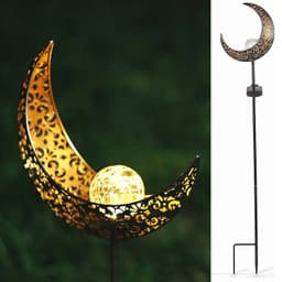 image-Solar flame light garden outdoor waterproof ground plug light wrought iron moon decorative light garden landscape lawn light