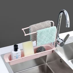 image-NEW Telescopic Sink Rack Holder Expandable Storage Drain Basket For Home Kitchen Household Adjustment Rack Home Kitchen Storage