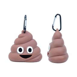 image-Pet garbage bag dispenser for cats and dogs to go out portable soft silicone dog poop bag poop-shaped storage box