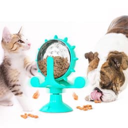 image-Pet Supplies Amazon Windmill Cats Dogs Toys Cat Supplies Funny Cat Leaking Ball Automatic Feeder