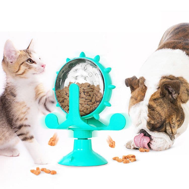 image-Pet Supplies Amazon Windmill Cats Dogs Toys Cat Supplies Funny Cat Leaking Ball Automatic Feeder