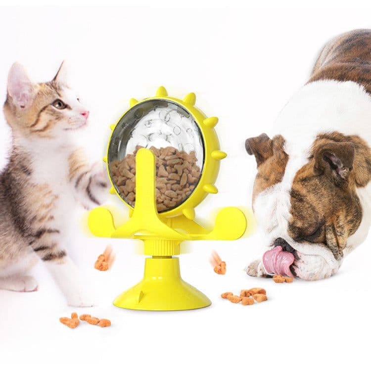 image-Pet Supplies Amazon Windmill Cats Dogs Toys Cat Supplies Funny Cat Leaking Ball Automatic Feeder