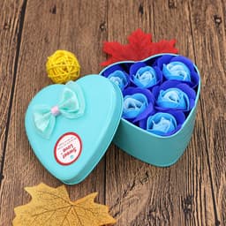 image-Soap Flower Gift Box Valentine's Day Gift Mother's Day Creative Gifts Bear Flower Rose Heart Shaped Tin Box
