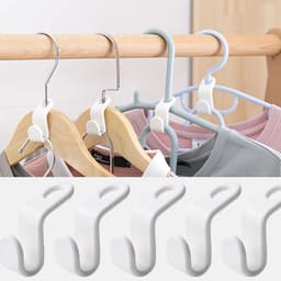 image-6 PP mounted connection hooks fashion hanger link buckle coat hook plastic hanger bedroom storage organizer