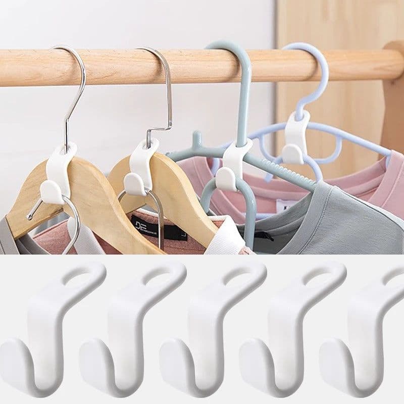 image-6 PP mounted connection hooks fashion hanger link buckle coat hook plastic hanger bedroom storage organizer