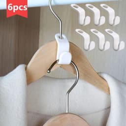 image-6 PP mounted connection hooks fashion hanger link buckle coat hook plastic hanger bedroom storage organizer