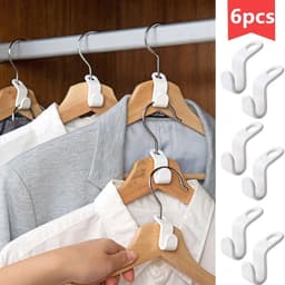 image-6 PP mounted connection hooks fashion hanger link buckle coat hook plastic hanger bedroom storage organizer
