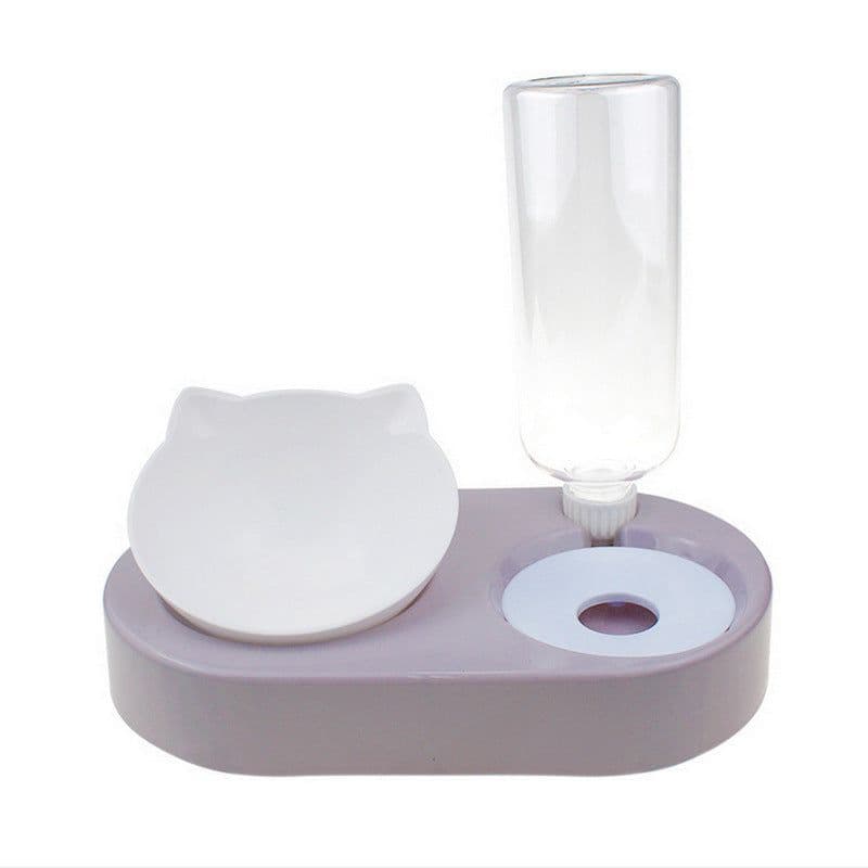 image-Automatic water refilling bowl water dispenser for pets Cat bowl and dog bowl anti-overturning neck protector Drinking water double bowl cat food feeding rice bowl