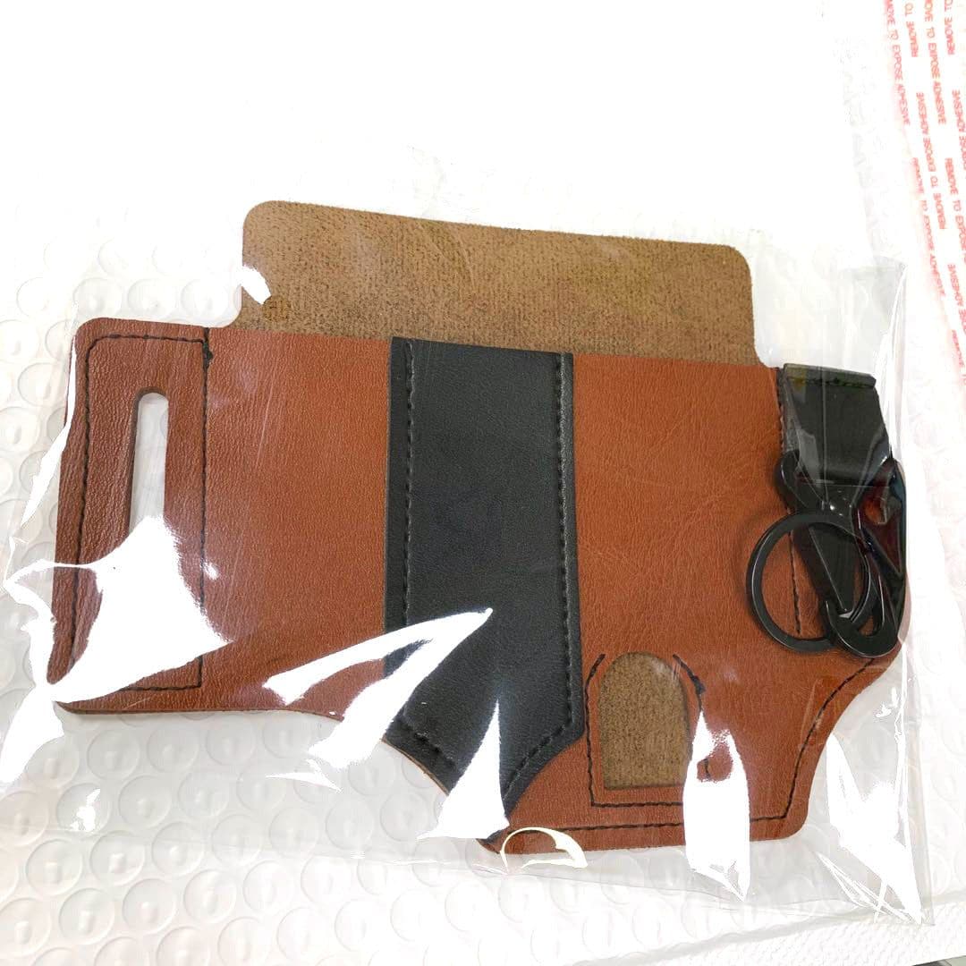 image-Spot Crazy Horse Cowhide Field Portable Tool Kit Flashlight EDC Tool Knife Set Outdoor Tool Equipment Set