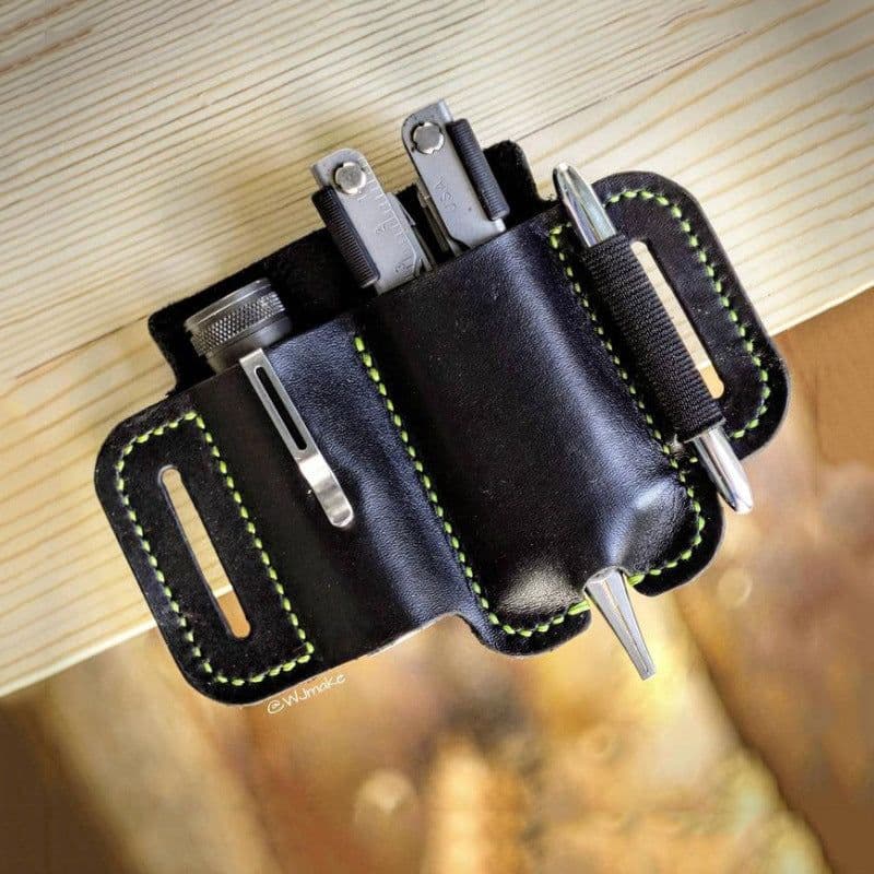 image-Spot Crazy Horse Cowhide Field Portable Tool Kit Flashlight EDC Tool Knife Set Outdoor Tool Equipment Set