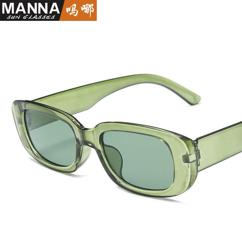 image-European and American trend small frame sunglasses female cross-border foreign trade square sunglasses olive green colorful ins street shooting glasses