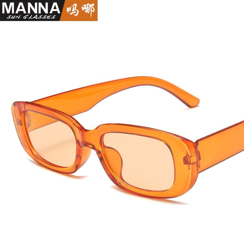 image-European and American trend small frame sunglasses female cross-border foreign trade square sunglasses olive green colorful ins street shooting glasses