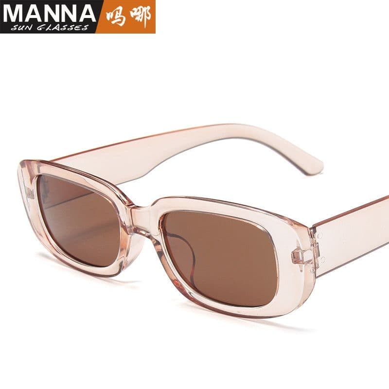 image-European and American trend small frame sunglasses female cross-border foreign trade square sunglasses olive green colorful ins street shooting glasses