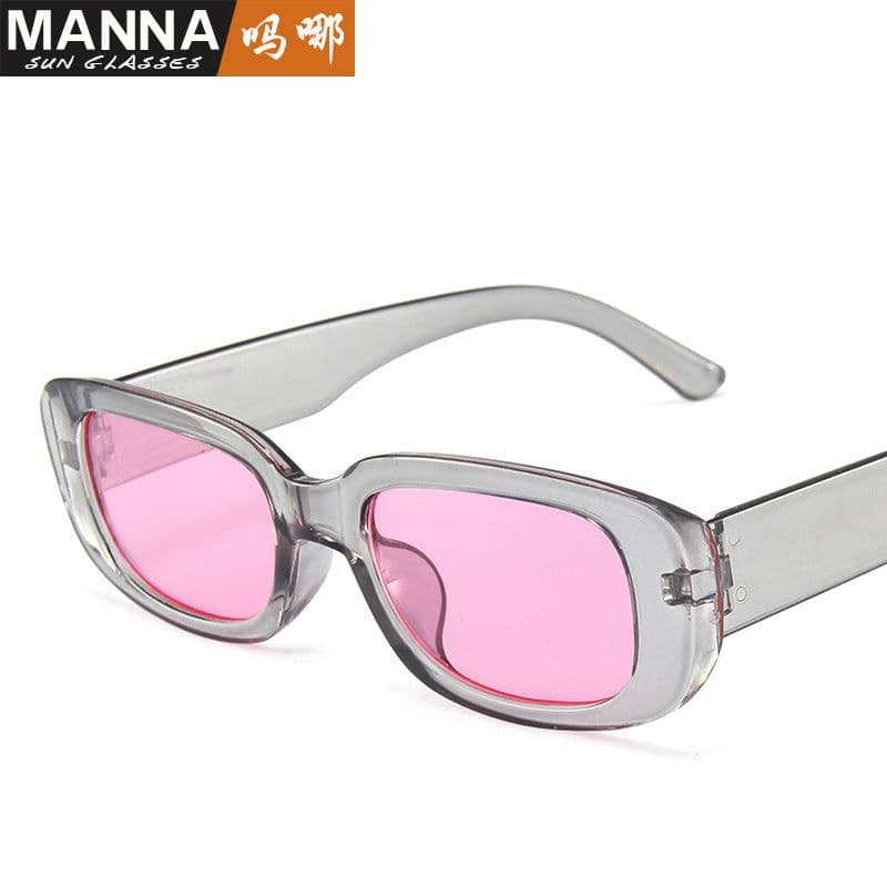 image-European and American trend small frame sunglasses female cross-border foreign trade square sunglasses olive green colorful ins street shooting glasses