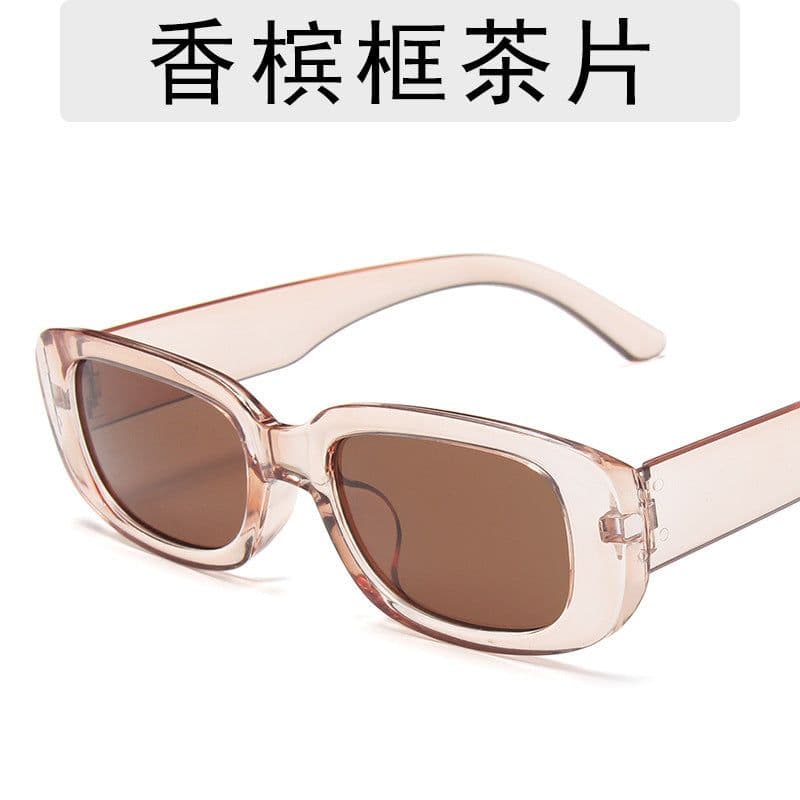 image-European and American trend small frame sunglasses female cross-border foreign trade square sunglasses olive green colorful ins street shooting glasses
