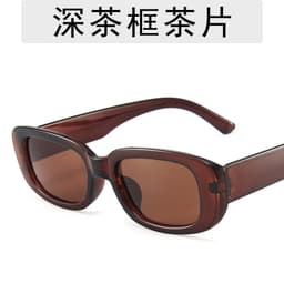 image-European and American trend small frame sunglasses female cross-border foreign trade square sunglasses olive green colorful ins street shooting glasses