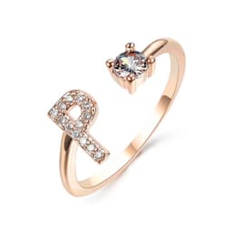 image-New Design Adjustable 26 Initial Letter Ring Fashion Jewelry For Women Simple Elegant Jewelry