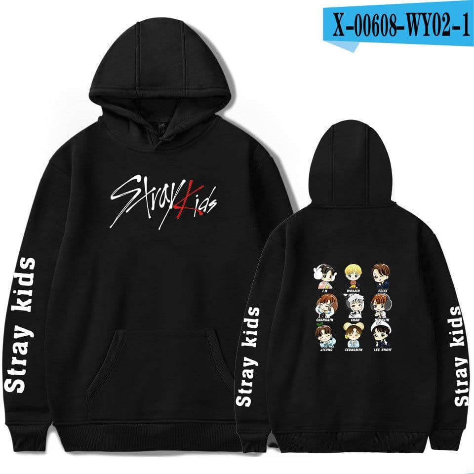 image-2019 new Korean men's combination stray kids Korean hooded sweater men and women support customization