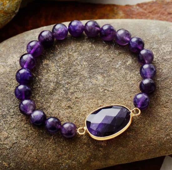 image-High-end women's bracelet natural glitter stone labradorite elastic bracelet jewelry wholesale and retail