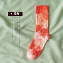 image-New style tube socks street trend high-top tide socks men and women solid color cotton sports basketball socks skateboard tie-dye socks