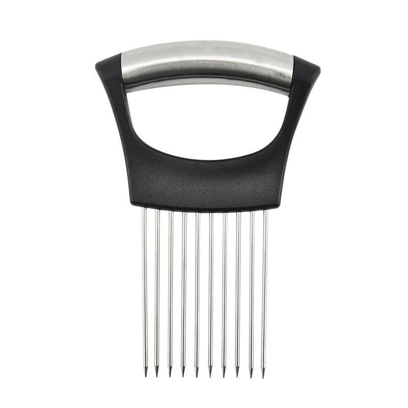 image-Cross-border stainless steel onion needle slicer meat tenderizer loose meat color boxed onion cutting vegetable and fruit holder kitchen