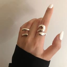 image-New product European and American geometric alloy metal open geometric ring female factory wholesale