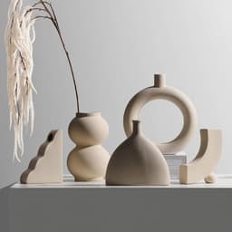image-Nordic INS style simple primitive ceramic vase dried flower flower arrangement creative living room TV cabinet desktop decoration