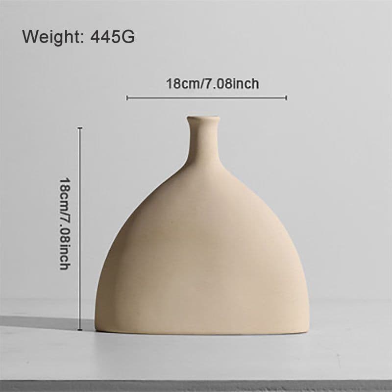 image-Nordic INS style simple primitive ceramic vase dried flower flower arrangement creative living room TV cabinet desktop decoration