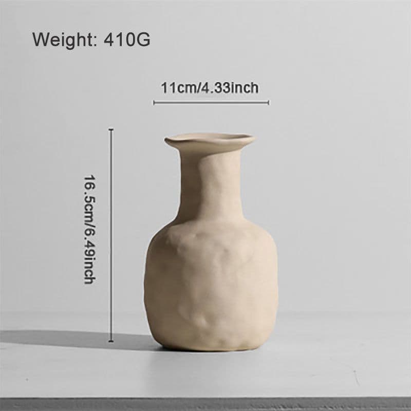 image-Nordic INS style simple primitive ceramic vase dried flower flower arrangement creative living room TV cabinet desktop decoration