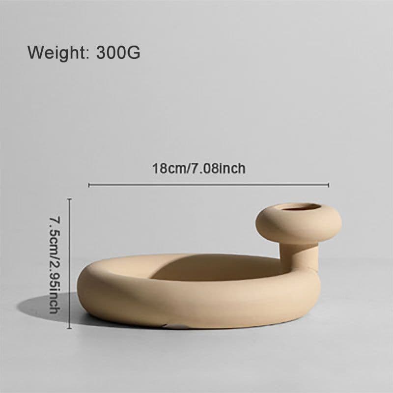 image-Nordic INS style simple primitive ceramic vase dried flower flower arrangement creative living room TV cabinet desktop decoration