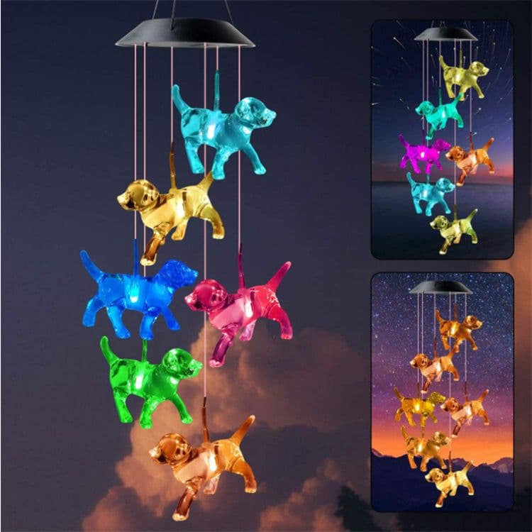 image-Amazon new outdoor colorful solar wind chime lamp LED hummingbird butterfly eva ball wind chime garden lamp decoration