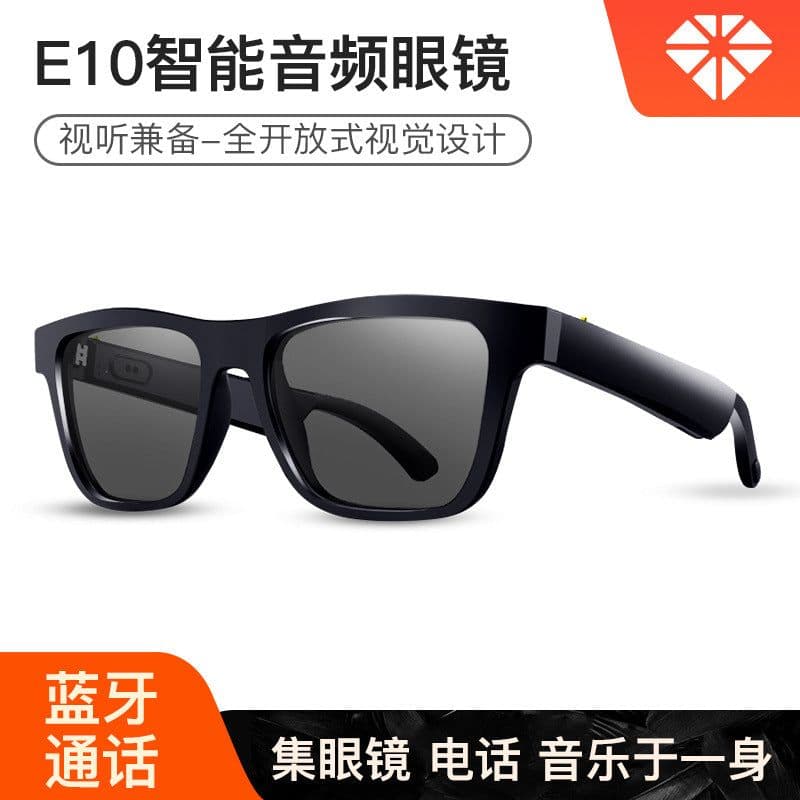 image-Cross-border new smart glasses E10 sunglasses black technology can call listening to music Bluetooth audio glasses
