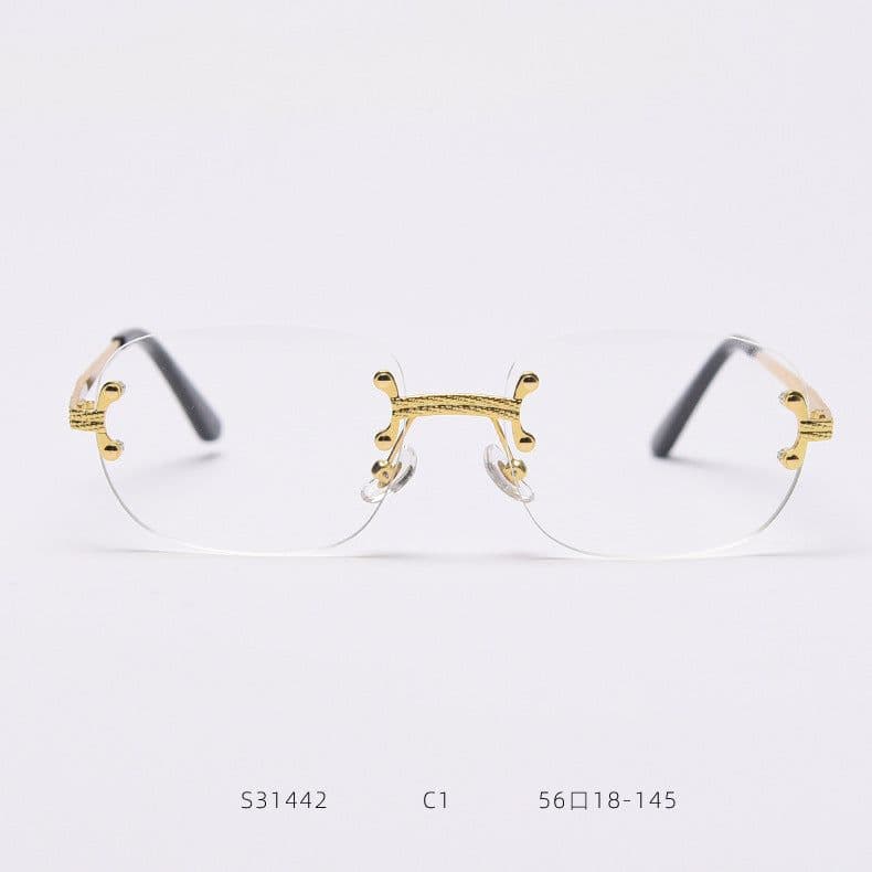 image-Cross-border European and American square sunglasses trimmed rimless tide big frame sunglasses ladies sunscreen street fashion catwalk sunglasses